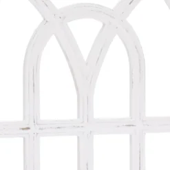 LuxenHome Distressed White Wood Vintage Arched Window Wall Home Decor -Home Decoration Series GUEST 5cb28663 7c12 4fa9 b48c c4425a56ab0b