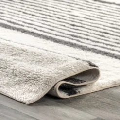 Lauren Liess X RugsUSA - Striped Wool Machine Washable Area Rug -Home Decoration Series GUEST 5d194dca d69d 4bd8 b03e 404b6be78573