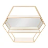 28" X 24" Lintz Hexagon Wall Mirror Shelves White/Gold - Kate & Laurel All Things Decor