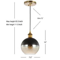 7.5" Metal Adjustable Nixon Drop Globe Pendant (Includes Energy Efficient Light Bulb) Brass - JONATHAN Y -Home Decoration Series GUEST 5ffd2267 59c8 4fa1 9949 787c69a6bbf9