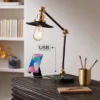 360 Lighting Taurus Industrial Rustic Desk Lamp 20" High Black Gold With USB Charging Port Adjustable For Bedroom Living Room Bedside Nightstand House -Home Decoration Series GUEST 615c2f08 226e 41b2 a7ae 0aa4ac300803