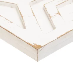 Ralston Wooden Wall Art With Pattern White -Home Decoration Series GUEST 623595ed 348e 4265 948f 803c957148f9