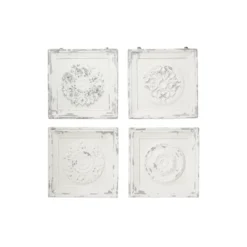 Vintage Fiberglass Floral Wall Decor Set Of 4 White - Olivia & May 24 Vintage Fiberglass Floral Wall Decor Set Of 4 White - Olivia & May -Home Decoration Series GUEST 63c61250 827f 4084 a330 30ed72f9213c