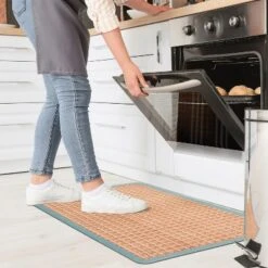 World Rug Gallery Natural Border Anti-Fatigue Standing Mat -Home Decoration Series GUEST 64fe22a1 10bd 4165 a687 05a2059fb151