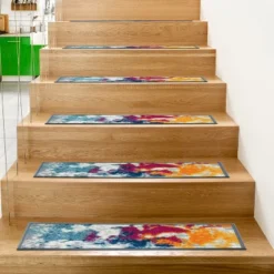 World Rug Gallery Modern Abstract Non-Slip Stair Treads -Home Decoration Series GUEST 65a6cc03 3cad 4297 ab29 5a7c828d0957