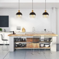 7.5" Metal Adjustable Nixon Drop Globe Pendant (Includes Energy Efficient Light Bulb) Brass - JONATHAN Y -Home Decoration Series GUEST 662299d7 14f7 4f9b bcb8 008a3e7f58a8