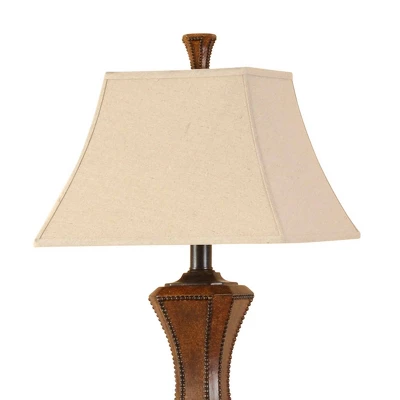 Nailheads Finish Floor Lamp Black/Brown - StyleCraft 3 Nailheads Finish Floor Lamp Black/Brown - StyleCraft