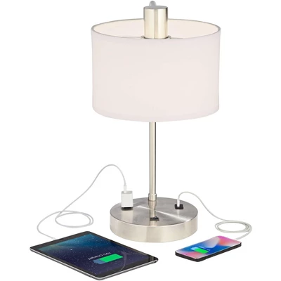 360 Lighting Colby Nickel USB Desk Lamps Set Of 2 With Smart Socket 4 360 Lighting Colby Nickel USB Desk Lamps Set Of 2 With Smart Socket - Image 2