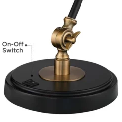 360 Lighting Modern Industrial Desk Table Lamp With USB Charging Port Adjustable 26.75" High Black Antique Brass For Bedroom Bedside Office -Home Decoration Series GUEST 6811977e cd15 4ae2 a623 1a2dfeca76e7
