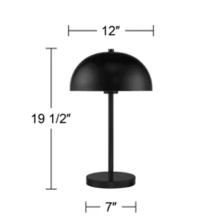 360 Lighting Rhys Modern Mid Century Luxury Accent Table Lamps 19 1/2" High Set Of 2 Black Metal Dome Shaped Shade For Bedroom Living Room Bedside -Home Decoration Series GUEST 684ba460 5f25 4d90 8a34 78133b4df3af