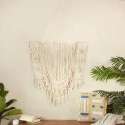 Cotton Macrame Weaved Intricately Wall Decor With Beaded Fringe Tassels - Olivia & May -Home Decoration Series GUEST 6a80ec5f c93f 44b9 9028 dc33eb68fc6e