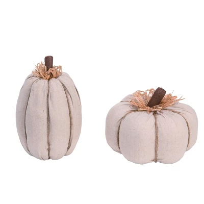 Transpac Foam 8 In. White Harvest Linen Pumpkin Set Of 2 3 Transpac Foam 8 In. White Harvest Linen Pumpkin Set Of 2