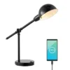 20.25" Curtis Vintage Industrial Iron Adjustable Dome Shade Task Lamp With USB Charging Port (Includes LED Light Bulb) - JONATHAN Y