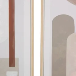 Set Of 3 Canvas Abstract Mid-Century Modern Geometric Framed Wall Arts With Brown Accent Pink - The Novogratz -Home Decoration Series GUEST 6d9f7fe5 ff54 4570 a284 36a59e565966