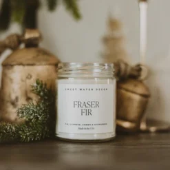 Sweet Water Decor Fraser Fir 9oz Clear Jar Soy Candle
