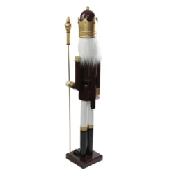 Northlight 48" Burgundy And White Wooden Christmas Nutcracker King With Scepter -Home Decoration Series GUEST 6e646cd1 dccd 4bb5 9879 4c8b61a30879
