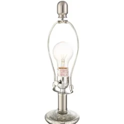 360 Lighting Albert Modern Table Lamp 24 3/4" High Mercury Glass Gourd Oatmeal Drum Shade For Bedroom Living Room Bedside Nightstand Office Kids House -Home Decoration Series GUEST 6e98e553 af10 4729 b563 ecea02f705a4