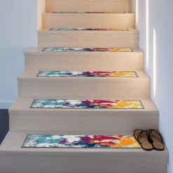 World Rug Gallery Modern Abstract Non-Slip Stair Treads