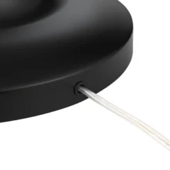 Possini Euro Design Roxie Modern Floor Lamp With Riser 65 1/2" Tall Brass Black Metal Sheer Linen Double Drum Shade For Living Room Bedroom Office -Home Decoration Series GUEST 6f4d468b a837 4659 9458 8818d6529925