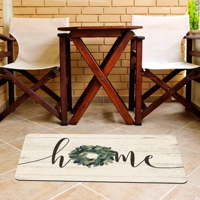 1'9"x2'7" 'Home' Wreath Premium Comfort Anti - Fatigue Mat Cream - Bungalow Flooring 3 1'9"x2'7" 'Home' Wreath Premium Comfort Anti - Fatigue Mat Cream - Bungalow Flooring