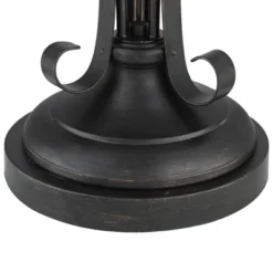 Franklin Iron Works Rustic Floor Lamp 3-Light Tree 65.5" Tall Powder Coated Black Wavy Amber Art Glass Shade For Living Room Bedroom Uplight -Home Decoration Series GUEST 6ff974c4 3216 48f3 8d64 d2c5f579eef5