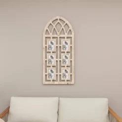 Wood 6 Slot Wall Photo Frame With Window Arch Shape Light Brown - Olivia & May 28 Wood 6 Slot Wall Photo Frame With Window Arch Shape Light Brown - Olivia & May -Home Decoration Series GUEST 7077c166 af88 44b5 bdbc 5620131d8ec6