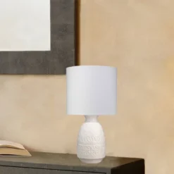 Frieze Ceramic Table Lamp With Drum Shade White - Splendor Home -Home Decoration Series GUEST 70ae7786 149d 4a3f 89e9 51dfe5956504