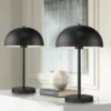 360 Lighting Rhys Modern Mid Century Luxury Accent Table Lamps 19 1/2" High Set Of 2 Black Metal Dome Shaped Shade For Bedroom Living Room Bedside -Home Decoration Series GUEST 70ca852b ff8b 4014 afec 3f153be0a4d9