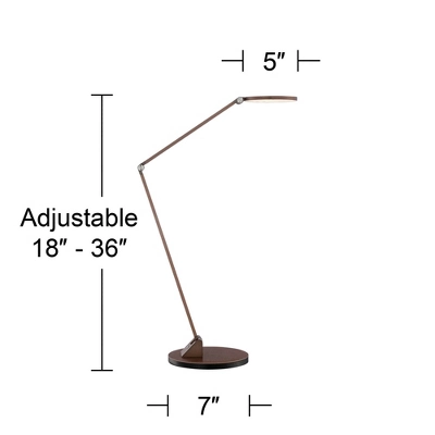 Possini Euro Design Magnum Modern Desk Lamp 36" Tall French Bronze Brown Metal LED Adjustable For Bedroom Living Room Bedside Nightstand Office House 9 Possini Euro Design Magnum Modern Desk Lamp 36" Tall French Bronze Brown Metal LED Adjustable For Bedroom Living Room Bedside Nightstand Office House - Image 7