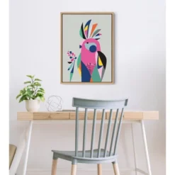 18" X 24" Sylvie Galah Framed Canvas Wall Art By Rachel Lee Natural - Kate And Laurel -Home Decoration Series GUEST 71772033 eb00 4969 b6ad ff656df99526