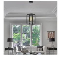 Defong 4-Light Black Pendant Lighting Fixture -Home Decoration Series GUEST 71cde7a9 936f 484f b550 ff62071c244b