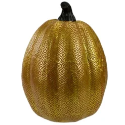 Northlight 9.75" Gold And Orange Greek Key Textured Autumn Pumpkin Tabletop Decoration -Home Decoration Series GUEST 72a288b4 a2e8 48eb a9d5 de43af8447b6