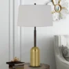 30" Metal Rimini Desk Lamp With Linen Drum Shade Black/Antique Brass - Cal Lighting -Home Decoration Series GUEST 74981b1b c605 496f 9f9d f67f12dd3bba