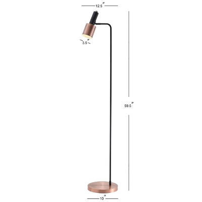 59.50" Metal Brady Task Floor Lamp (Includes LED Light Bulb) Black - JONATHAN Y 5 59.50" Metal Brady Task Floor Lamp (Includes LED Light Bulb) Black - JONATHAN Y - Image 3