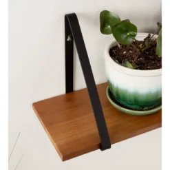 27" X 8.3" 2pc Solomon Wooden Shelf Set Brown/Black - Kate & Laurel All Things Home -Home Decoration Series GUEST 752877ce ebca 4430 ba9c 5aca8d934e81