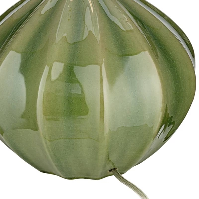 360 Lighting Gordy Modern Accent Table Lamp Handcrafted 20 1/2" High Ribbed Green Ceramic Oatmeal Fabric Drum Shade For Bedroom Living Room Bedside 8 360 Lighting Gordy Modern Accent Table Lamp Handcrafted 20 1/2" High Ribbed Green Ceramic Oatmeal Fabric Drum Shade For Bedroom Living Room Bedside - Image 6