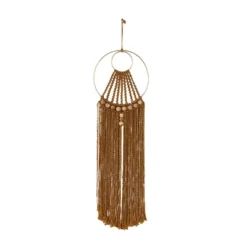 38" X 10" Fabric Macrame Intricately Weaved Wall Decor With Beaded Fringe Tassels Brown - Olivia & May -Home Decoration Series GUEST 756f3a59 47e1 49d3 8b50 5638bd01a583
