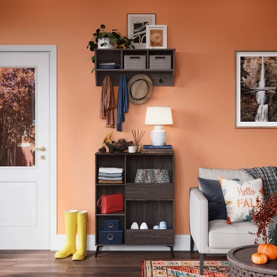 Woodbury Wall Shelf With Cubbies And Hooks Woodgrain - RiverRidge Home 9 Woodbury Wall Shelf With Cubbies And Hooks Woodgrain - RiverRidge Home - Image 7