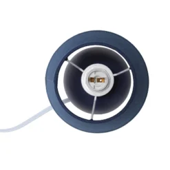 8.66" Petite Ceramic Orb Base Bedside Table Desk Lamp With Matching Tapered Drum Fabric Shade Blue - Creekwood Home -Home Decoration Series GUEST 76714073 5f49 4d42 a88f 0e2ae0c6ee8f