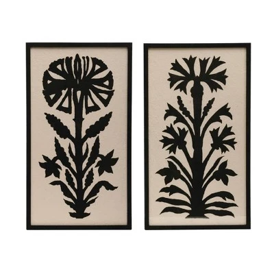 17.7" X 30.8" (Set Of 2) Wood Framed Wall Art Sets With Flower Image - 3R Studios 5 17.7" X 30.8" (Set Of 2) Wood Framed Wall Art Sets With Flower Image - 3R Studios - Image 3
