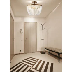 15" Stone/Metal Georgian Flush Mount Ceiling Light (Includes Energy Efficient Light Bulb) Antique Gold - JONATHAN Y -Home Decoration Series GUEST 780b8e05 0963 46b3 882e 148cf0c1f94e