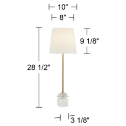 360 Lighting Phoebe Modern Buffet Table Lamps 28 1/2" Tall Set Of 2 Gold Metal White Drum Shade For Bedroom Living Room Bedside Nightstand Office Kids -Home Decoration Series GUEST 78d8af8f f397 4600 bcee 49d47bbe8204