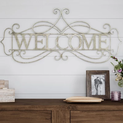 Metal Cutout- Welcome Decorative Wall Sign-3D Word Art Home Accent Decor-Perfect For Modern Rustic Or Vintage Farmhouse Style By Hastings Home 3 Metal Cutout- Welcome Decorative Wall Sign-3D Word Art Home Accent Decor-Perfect For Modern Rustic Or Vintage Farmhouse Style By Hastings Home