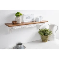 28" X 6" Abberly Wood Decorative Wall Shelf Rustic Brown - Kate & Laurel All Things Decor -Home Decoration Series GUEST 7abf9855 9d51 4257 96b4 8ad26137f4cb