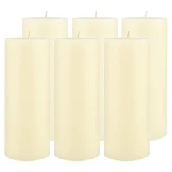 6pk Unscented Flat Top Smooth Pillar Candles Ivory - Stonebriar Collection -Home Decoration Series GUEST 7e9d3150 df8d 454e bb4f 923b3b5db908