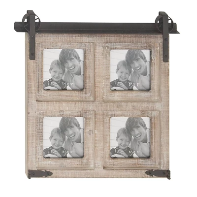 Wood 4 Slot Wall Photo Frame With Metal Accent Brown - Olivia & May 9 Wood 4 Slot Wall Photo Frame With Metal Accent Brown - Olivia & May - Image 7