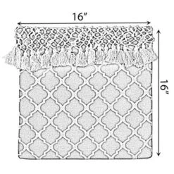 DEERLUX 16" Handwoven Cotton Throw Pillow Cover With Ogee Pattern And Tasseled Top 14 DEERLUX 16" Handwoven Cotton Throw Pillow Cover With Ogee Pattern And Tasseled Top -Home Decoration Series GUEST 80509c6c fc5f 495f 8118 4b6e4c34e71c