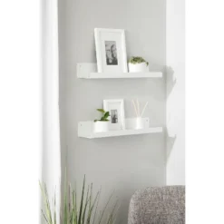 24" X 3" Mezzo Modern Metal Ledge Shelf Set White - Kate & Laurel All Things Decor -Home Decoration Series GUEST 8187b7bc 0947 46a6 8bec 97dd527b5f93