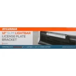 SYLVANIA - License Plate Bracket For LED Off Road Light Bar - Easy To Install, Lightweight Aluminum, Durable Powder Coated Finish, No Drilling Required - SLIM12INBKT.BX (1PC)