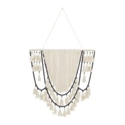 Cotton Macrame Weaved Intricately Wall Decor With Beaded Fringe Tassels - Olivia & May -Home Decoration Series GUEST 826402cc 6528 4a3c 84ea 2814ae434301